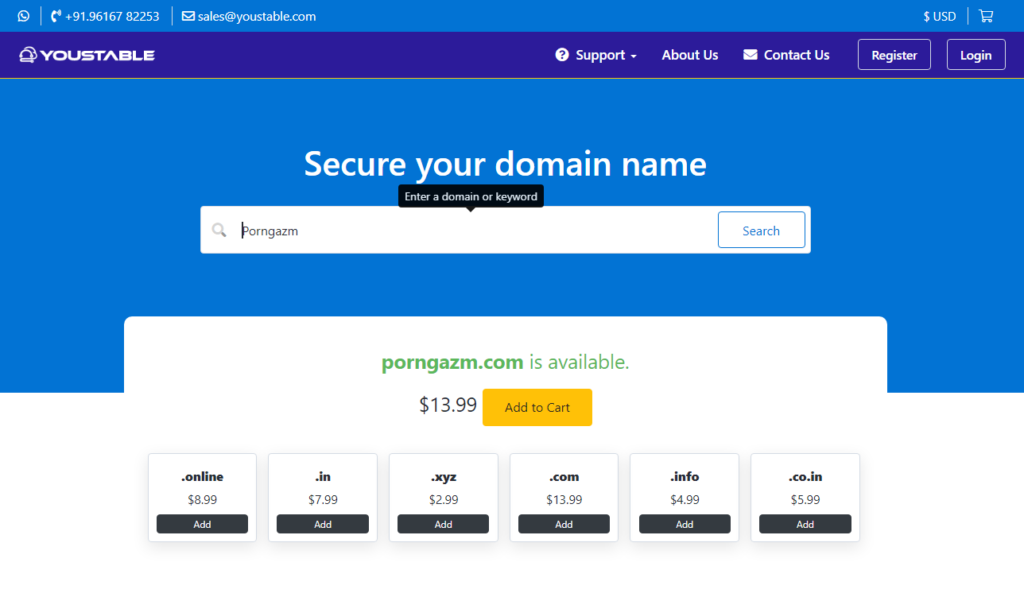 YouStable Domain 