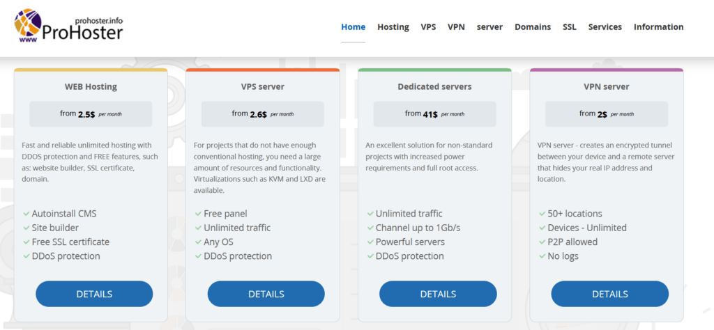 ProHoster - Price & Plans