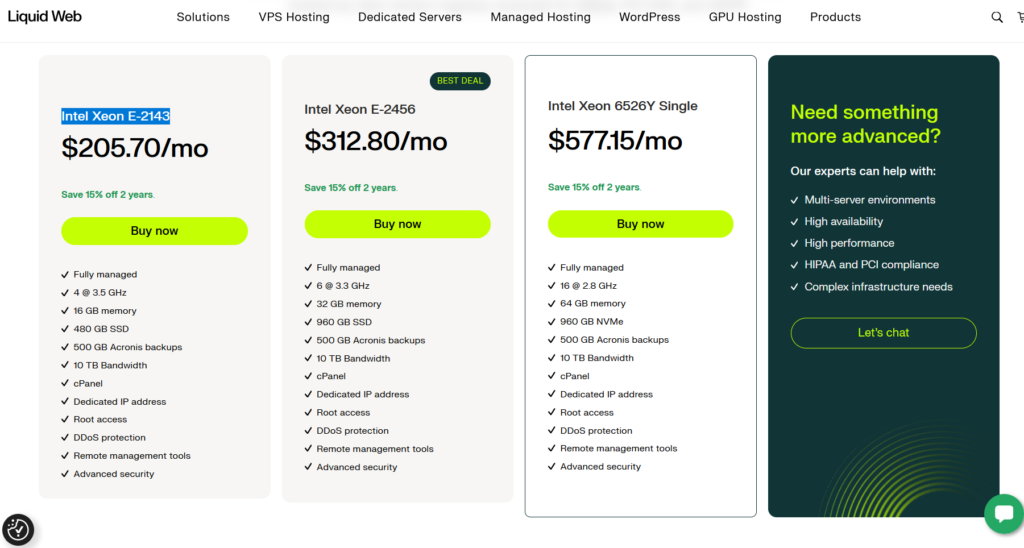 LiquidWeb Streaming Server Pricing
